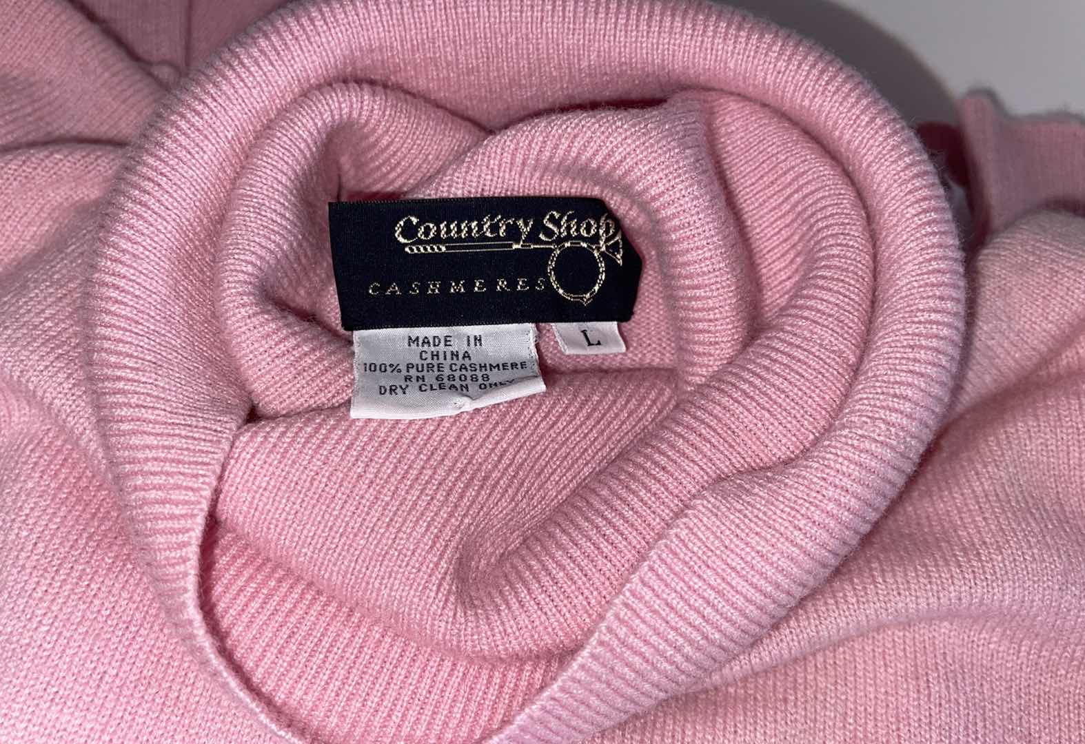 Photo 1 of 2-COUNTRY SHOP 100% CASHMERE SWEATER SIZE L COLORS PASTEL PINK AND PEACH