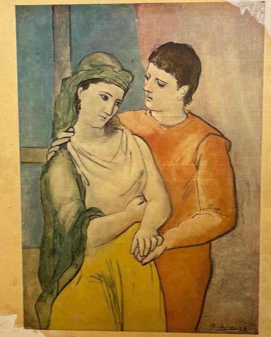 Photo 1 of PRINT - PABLO PICASSO, “THE LOVERS” SIGNED ARTWORK 11” x H14”