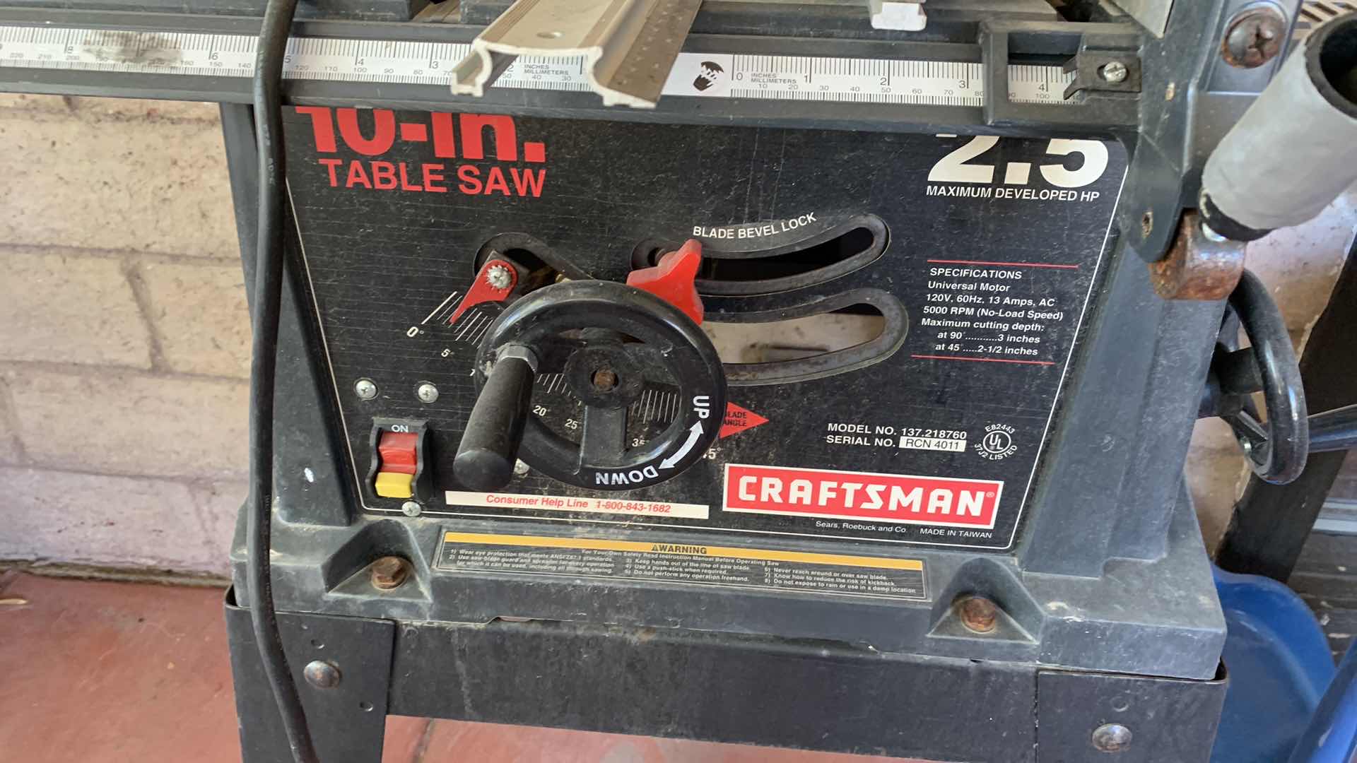 Photo 2 of CRAFTSMAN 10” TABLE SAW