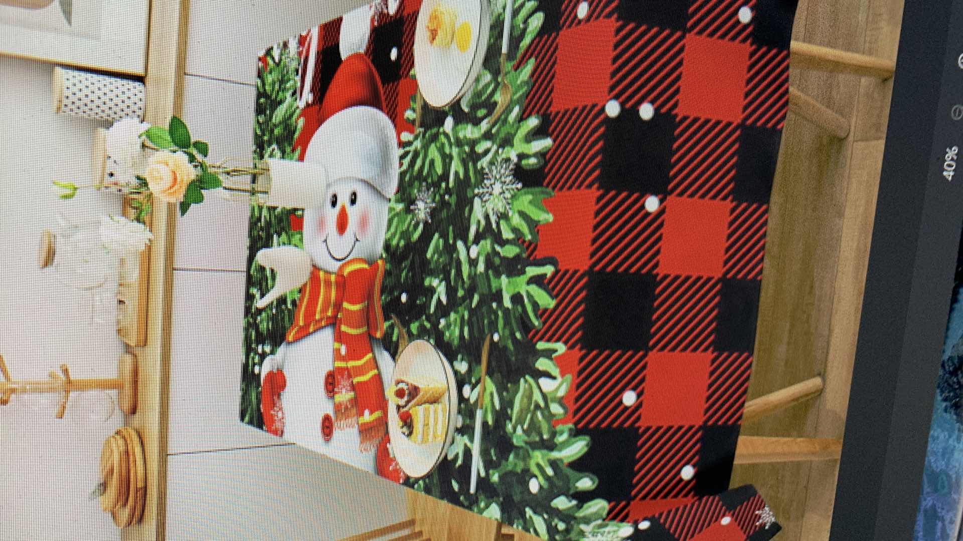 Photo 1 of CHRISTMAS SANT CLAUS TABLE CLOTH RECTANGULAR COTTON LINEN COVER FOR DINING TABLE