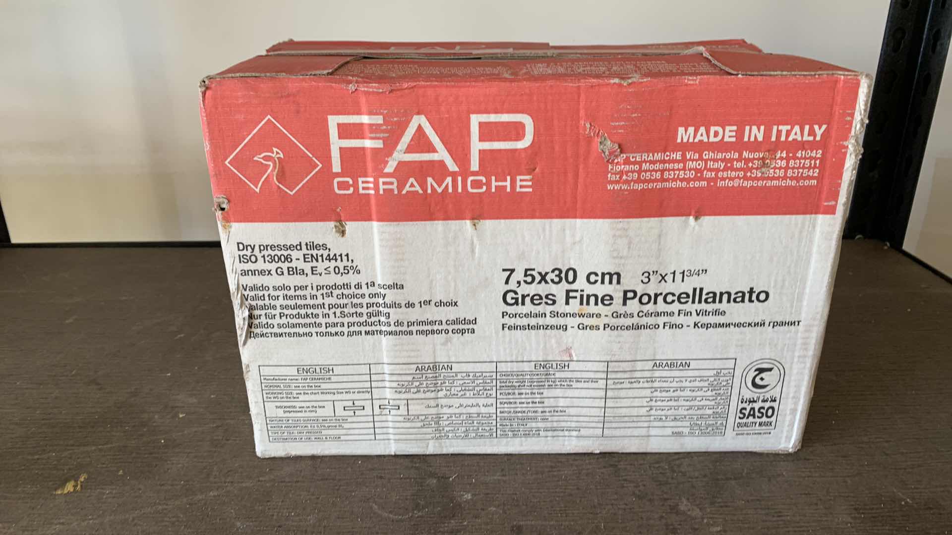 Photo 1 of 3-BOXES OF FAP CERAMICHE DRY PRESSED PORCELAIN STONEWARE TILES 3” X 11 3/4” MADE IN ITALY