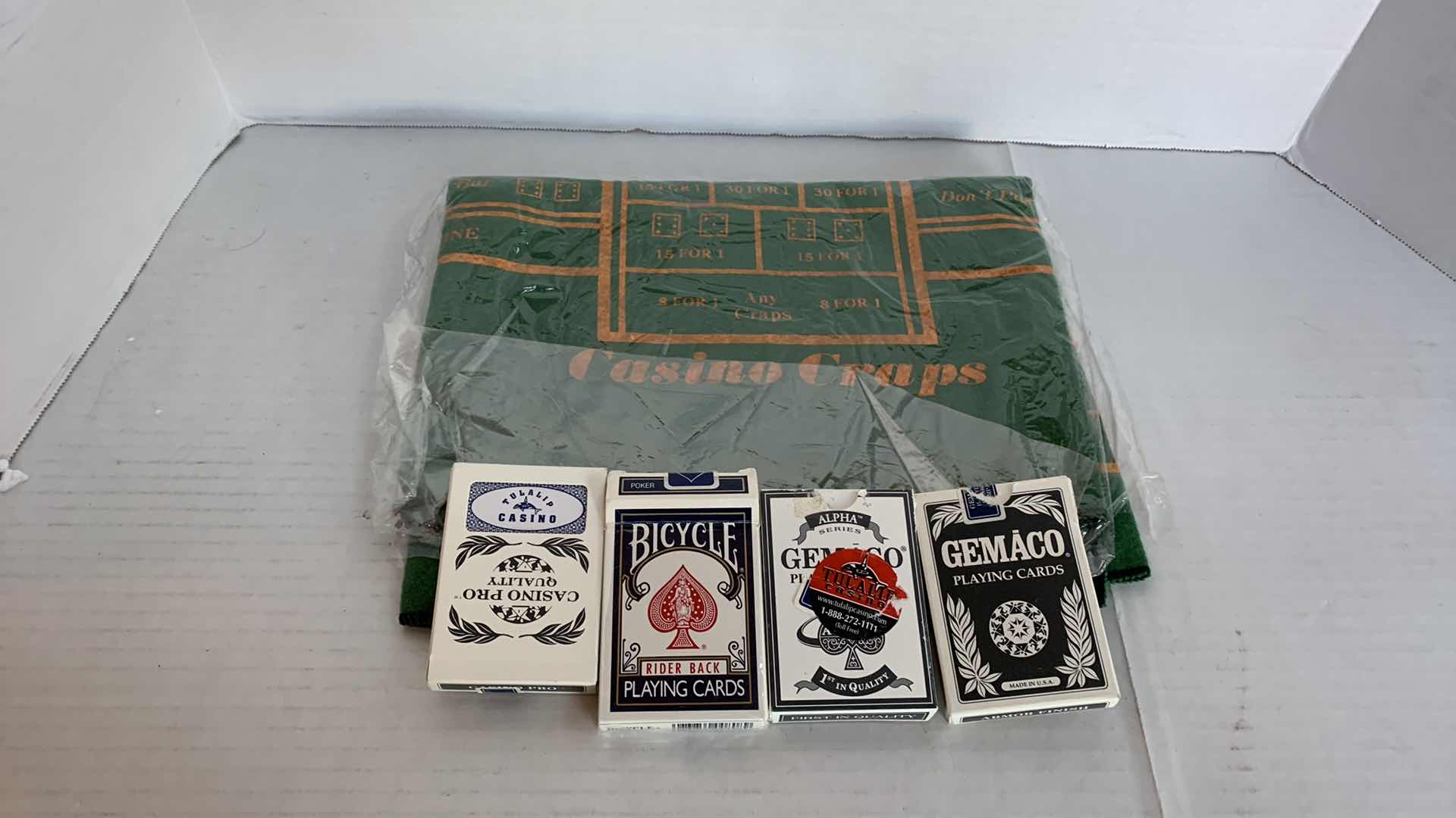 Photo 4 of LAS VEGAS CASINO PLAYING CARDS AND POKER CHIPS AND CRAPS CLOTH