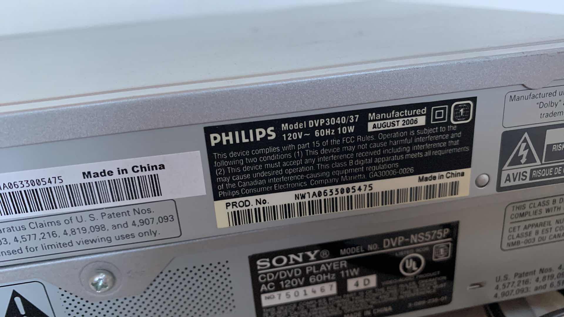 Photo 5 of 2-DVD/CD PLAYERS SONY AND PHILLIPS