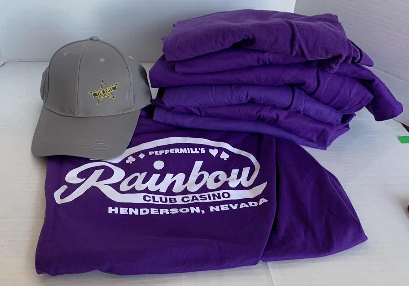 Photo 1 of 7-PEPPERMILL RAINBOW CLUB TSHIRTS SIZE XL AND THE PASS CAP