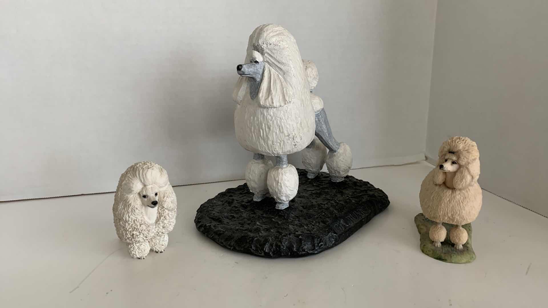 Photo 1 of 3-POODLE STATUES TALLEST IS 8”