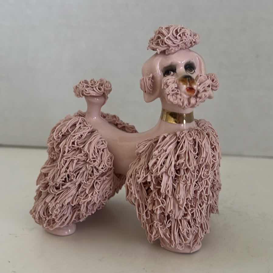 Photo 1 of 1960S VINTAGE KREISS PINK SPAGHETTI POODLE DOG 4”