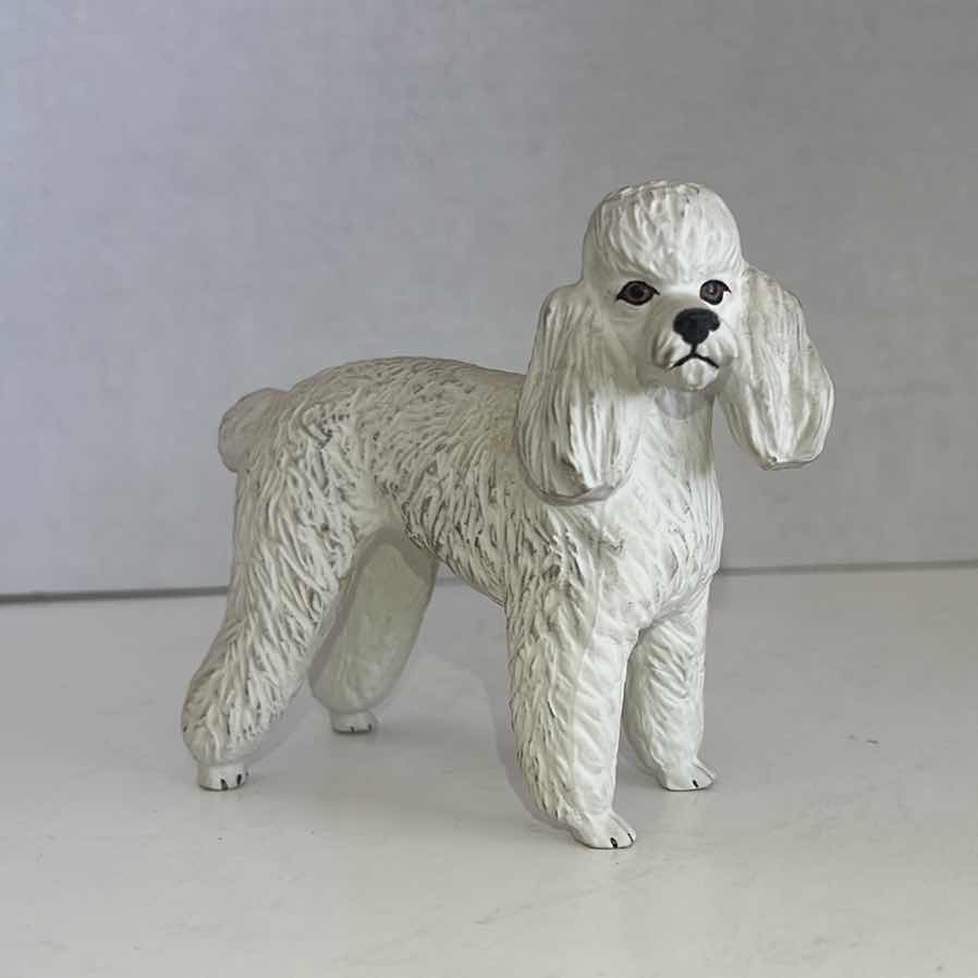 Photo 1 of VINTAGE PORCELAIN POODLE DOG FIGURINE 4.25”