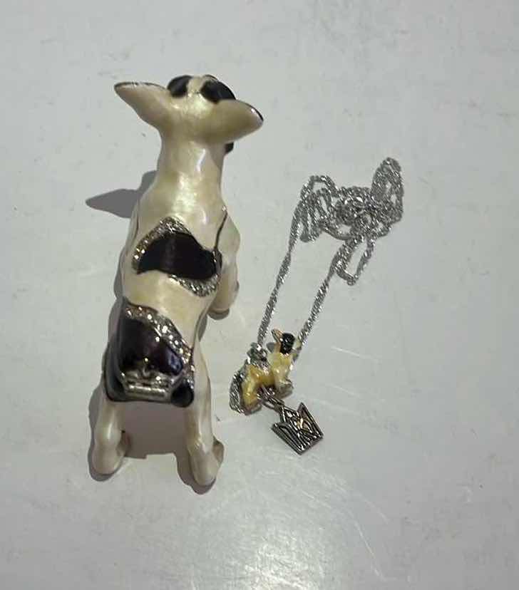 Photo 1 of BULLDOG AND FRENCH BULLDOG TRINKET WITH MATCHING NECKLACE 2.5”