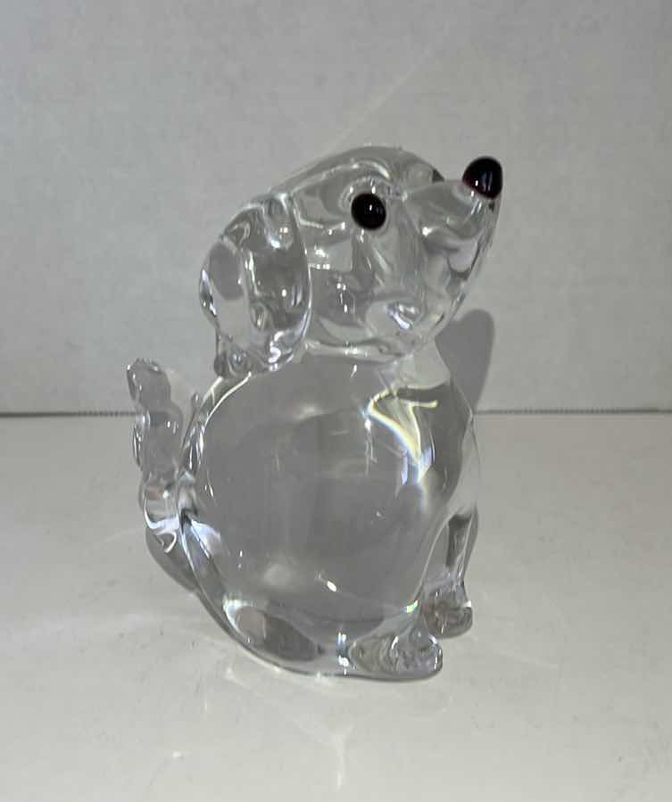 Photo 1 of VINTAGE SARDINIA CRYSTAL DOG FIGURINE ITALY 5.5”