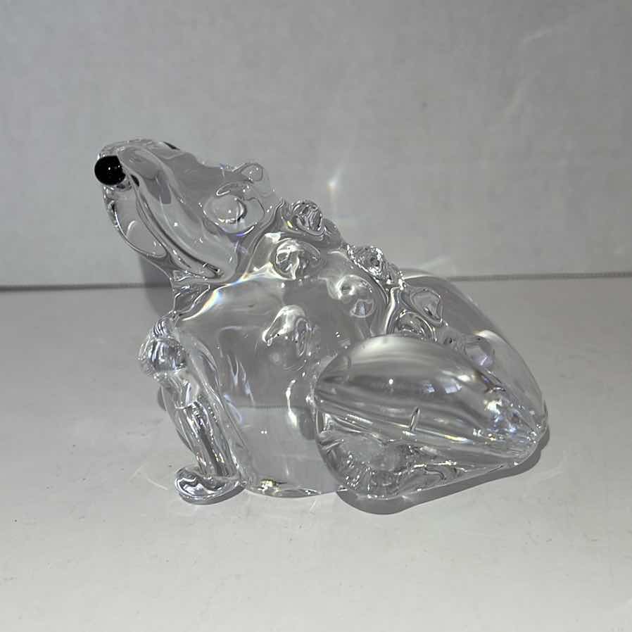 Photo 3 of VINTAGE SARDINIA CRYSTAL FROG FIGURINE ITALY 3.5”