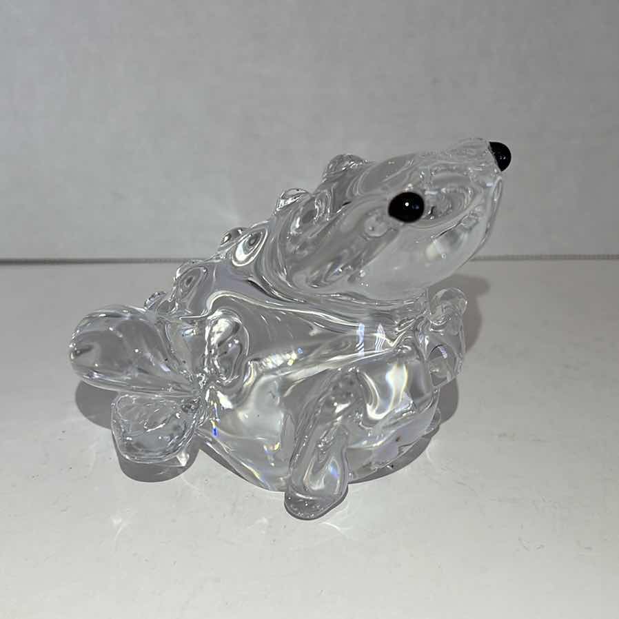 Photo 1 of VINTAGE SARDINIA CRYSTAL FROG FIGURINE ITALY 3.5”