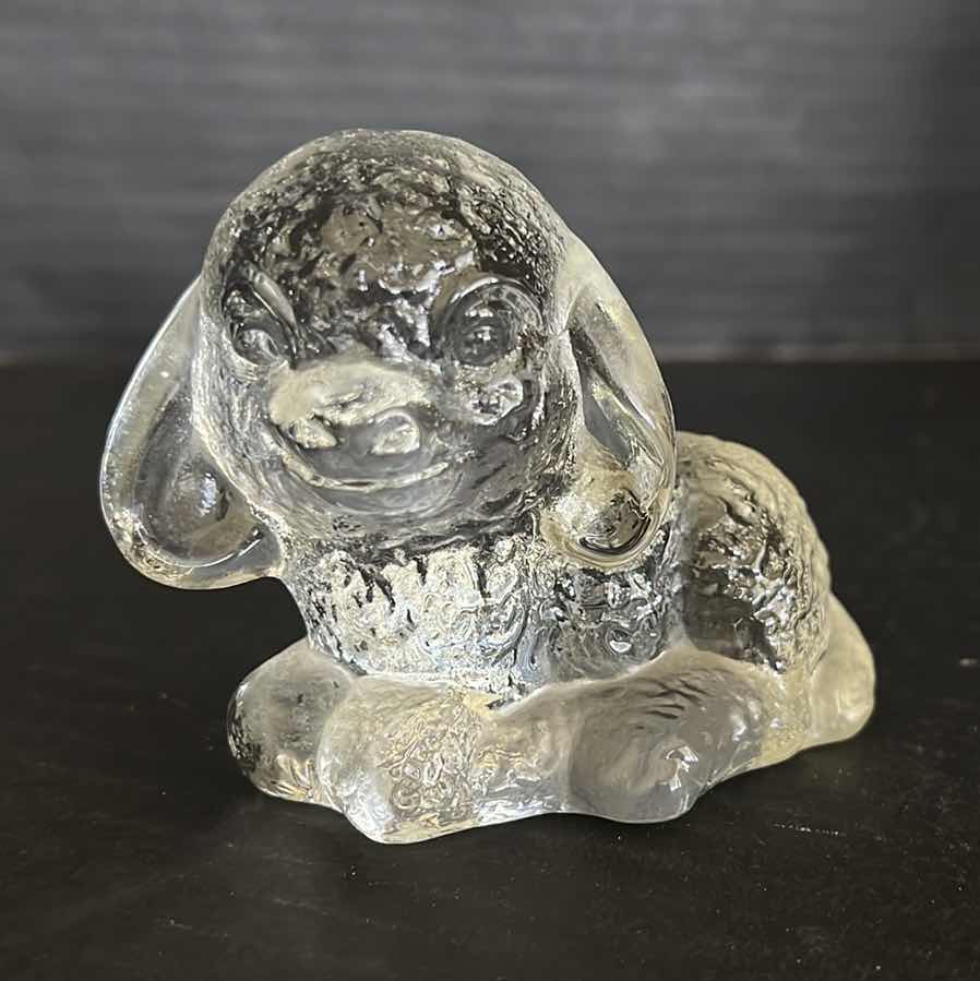 Photo 1 of  VINTAGE GOEBEL GLASS LAMB FIGURINE 3”