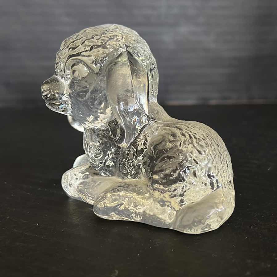 Photo 2 of  VINTAGE GOEBEL GLASS LAMB FIGURINE 3”