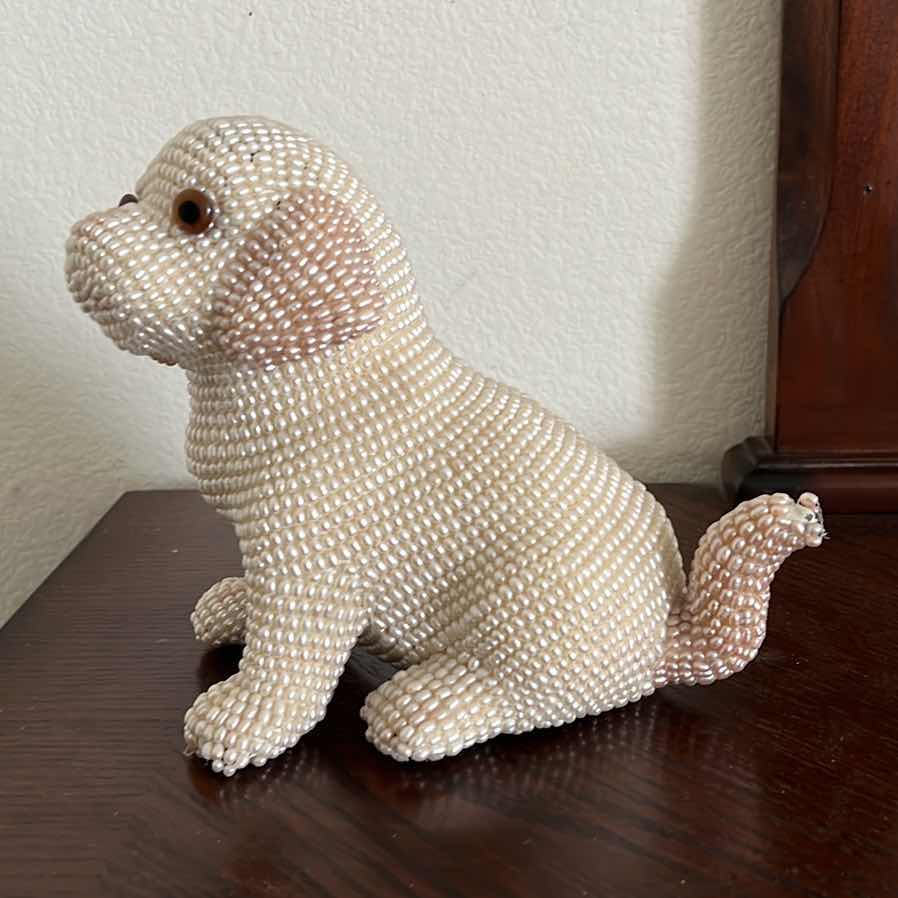 Photo 2 of VINTAGE CULTURED PEARL ENCRUSTED DOG 6.5”