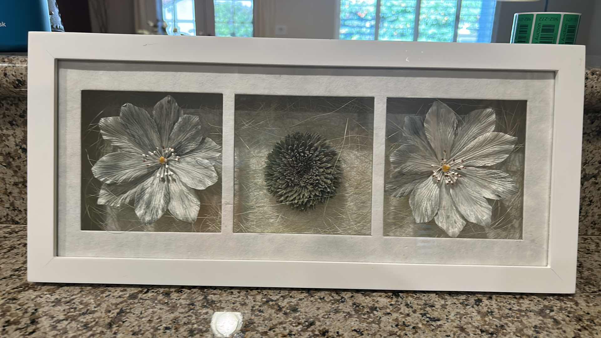 Photo 2 of WHITE FRAMED FLORAL SHADOWBOX 18” x 8 1/4”
