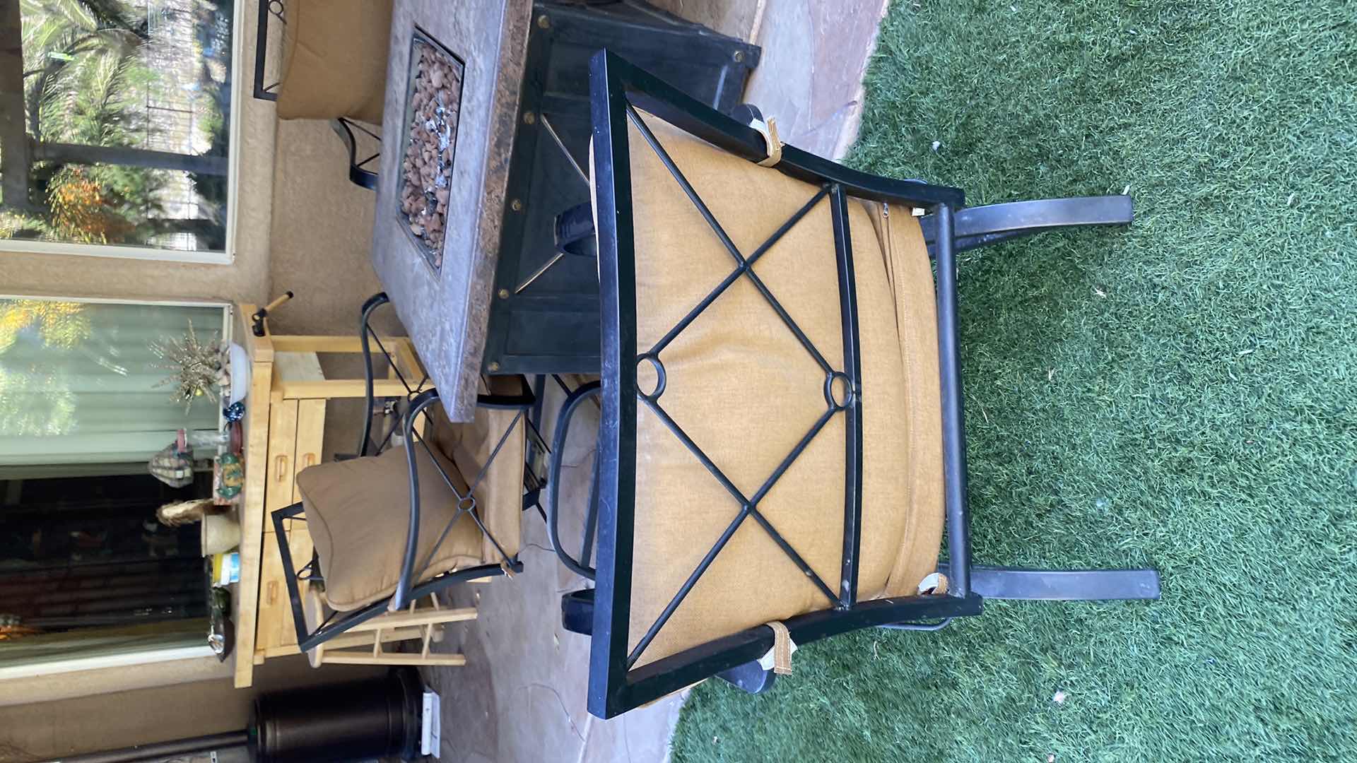 Photo 5 of 5 PIECE PATIO SET 4 CHAIRS AND FIREPIT UNTESTED