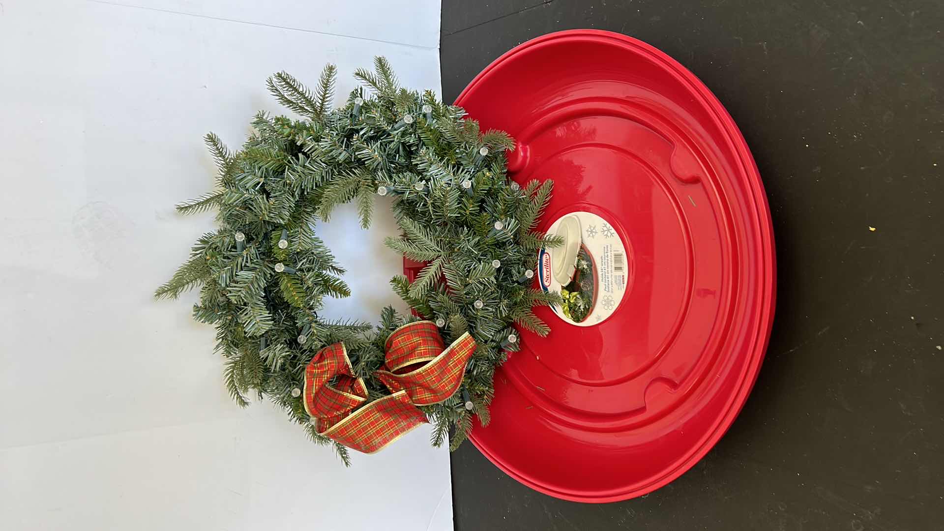 Photo 2 of CHRISTMAS WREATH IN TOTE 24”