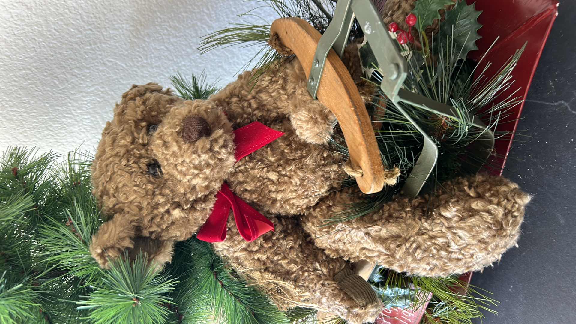 Photo 3 of CHRISTMAS BEAR ON SLED WITH TREE H22”