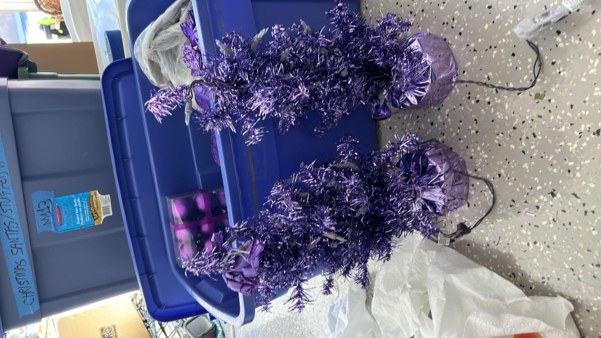 Photo 6 of LARGE TOTE WITH PURPLE CHRISTMAS DECORATIONS