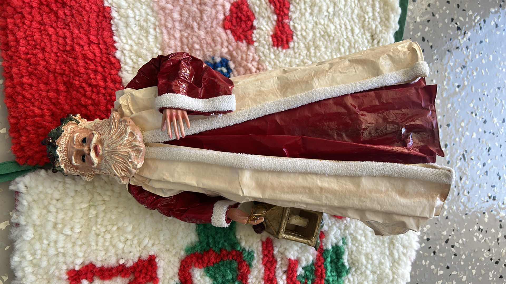 Photo 2 of 2-VINTAGE CHRISTMAS STOCKINGS W SANTA