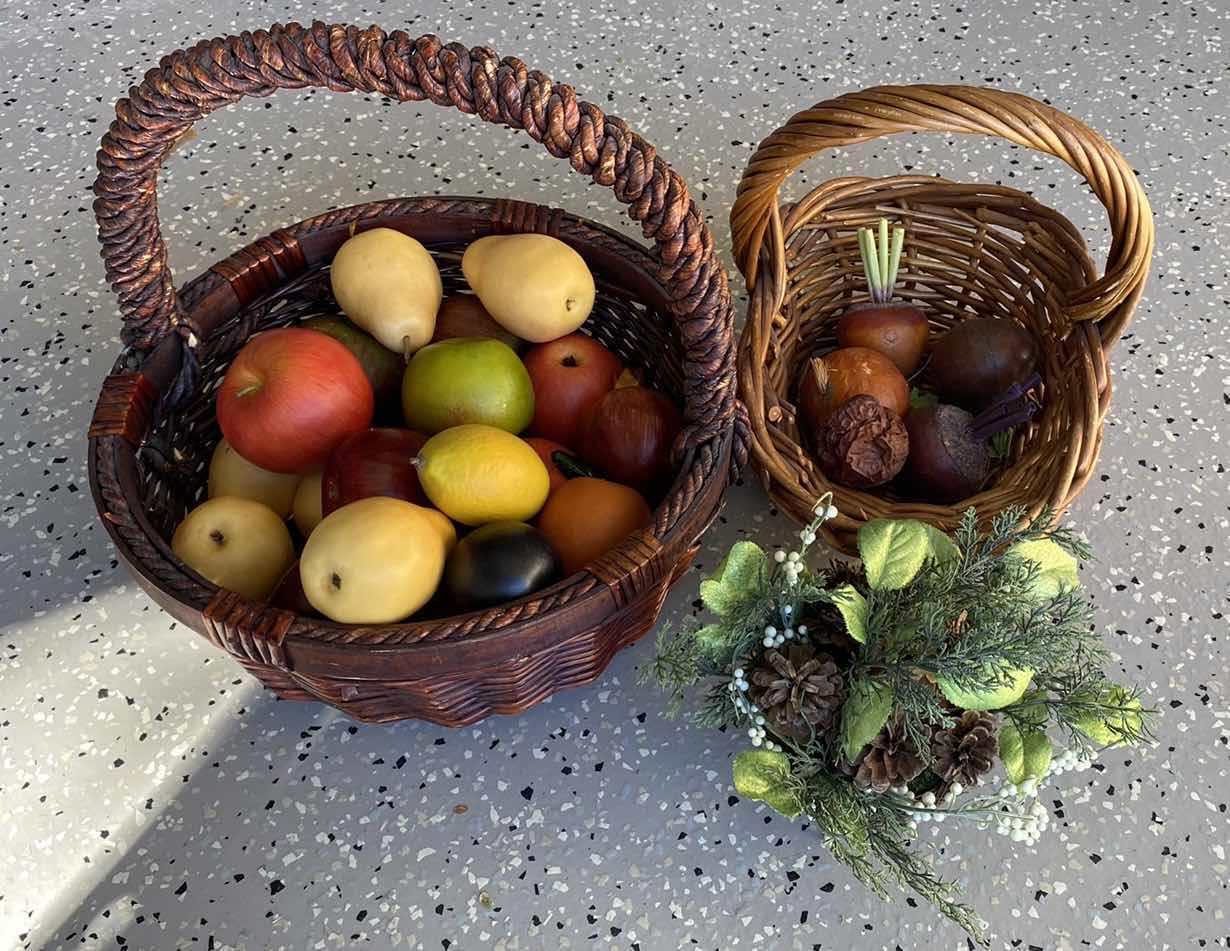 Photo 1 of BASKETS WITH FAUX FRUIT