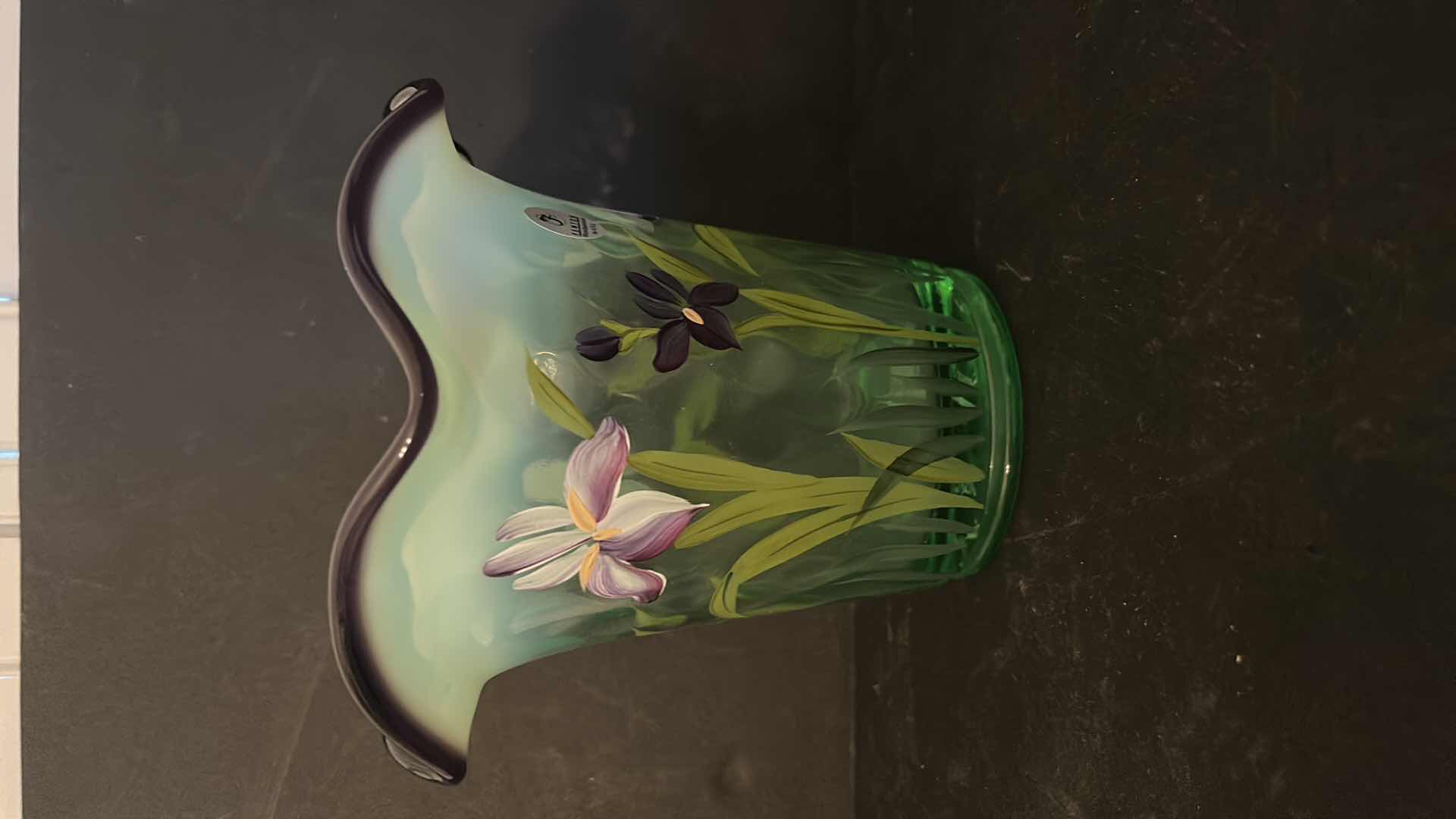 Photo 2 of FENTON HAND PAINTED VASE 6”