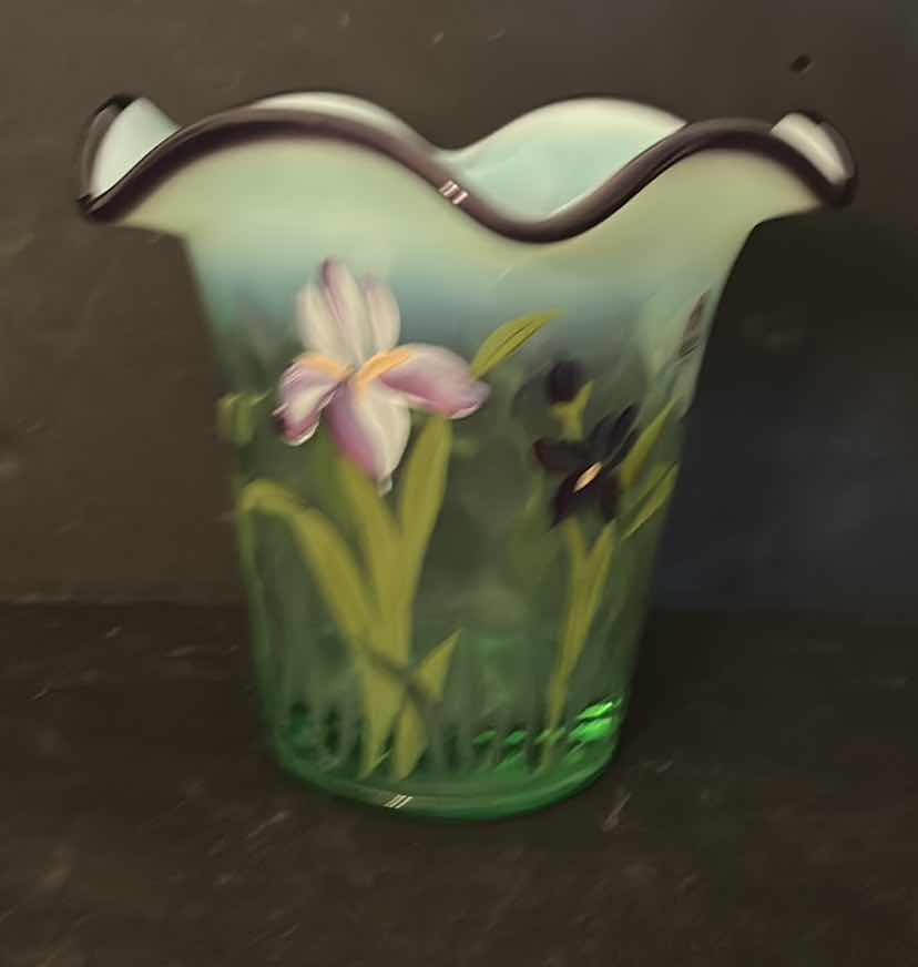 Photo 1 of FENTON HAND PAINTED VASE 6”