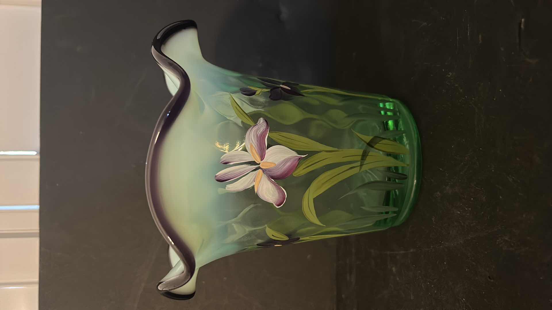 Photo 3 of FENTON HAND PAINTED VASE 6”