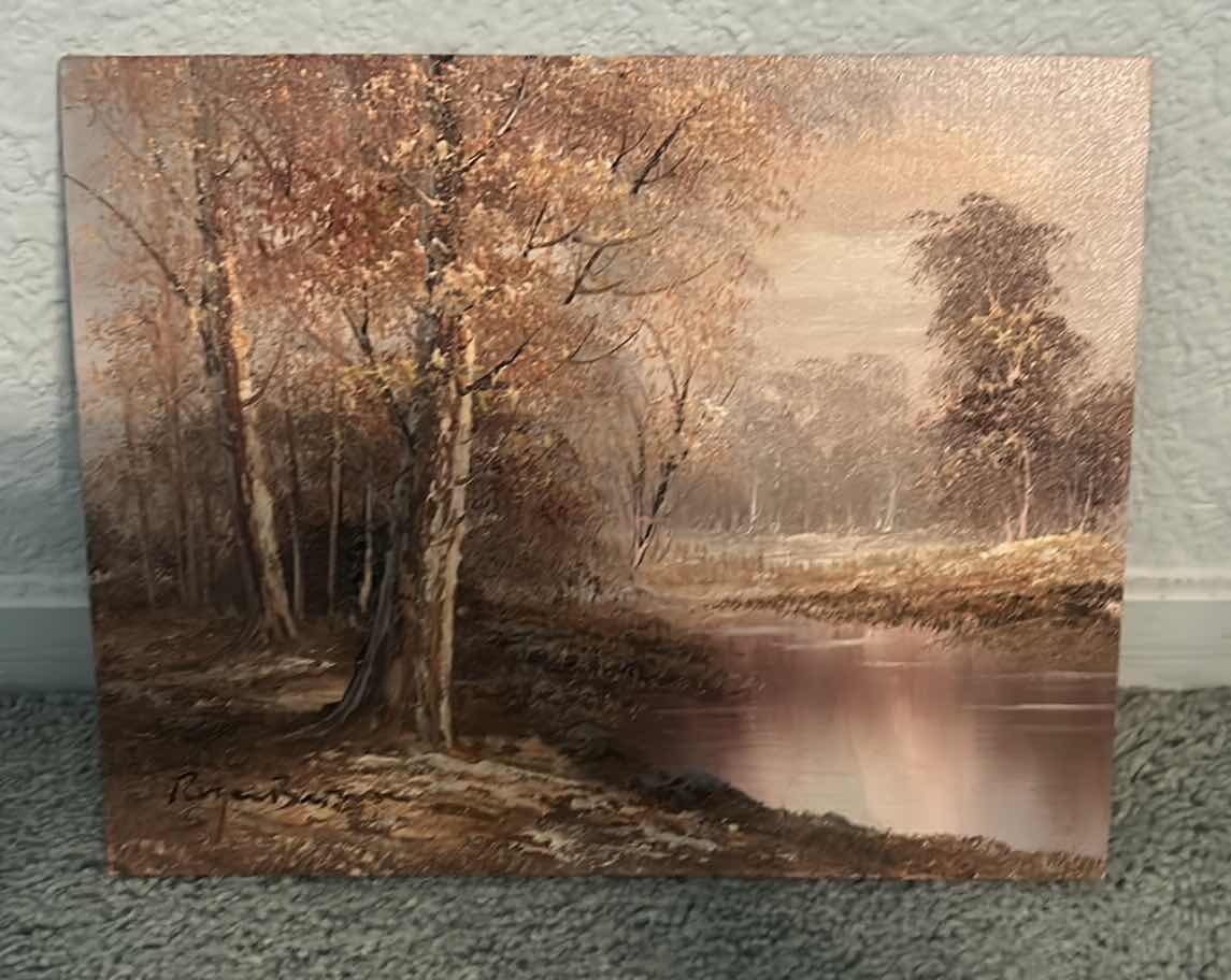 Photo 1 of SIGNED OIL PAINTING ON WOOD UNFRAMED ARTWORK 10” x 8