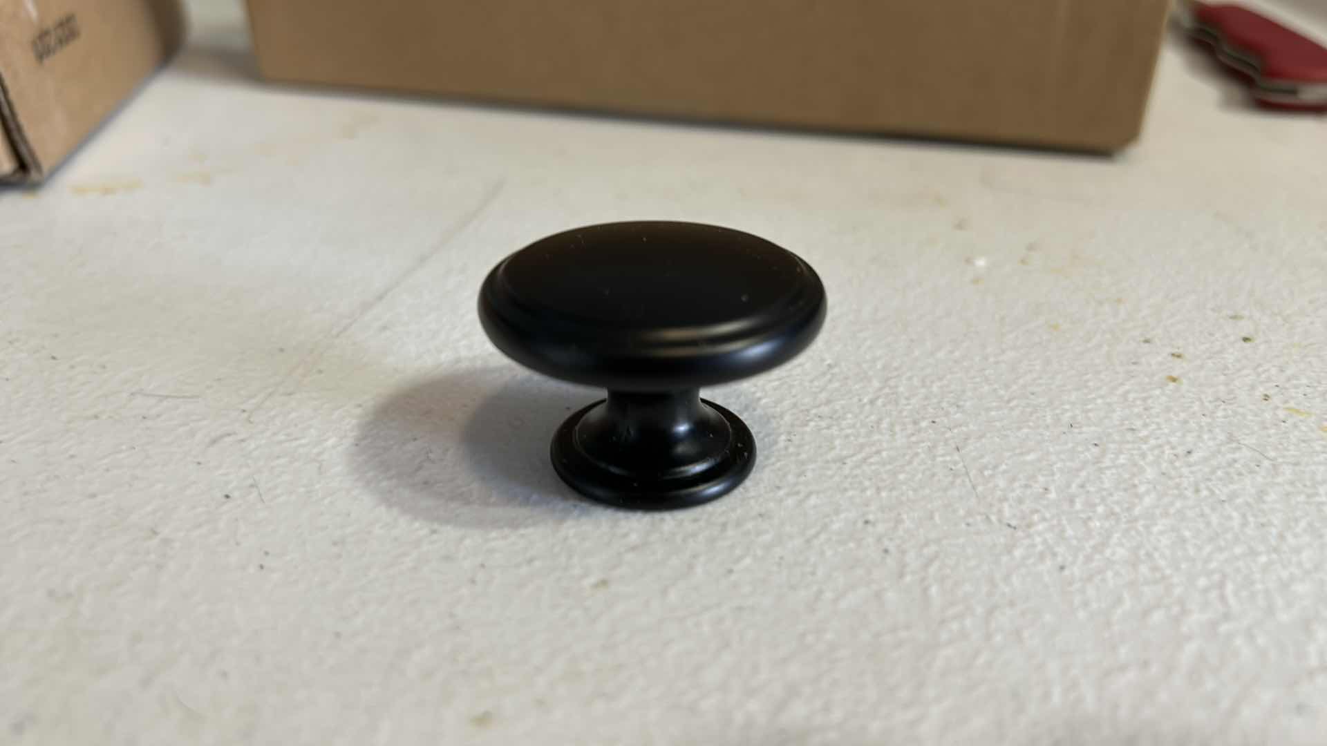 Photo 5 of 3 NEW BOXES - AMAZON BASICS MODERN WIDE RING CABINET KNOBS  FLAT BLACK 