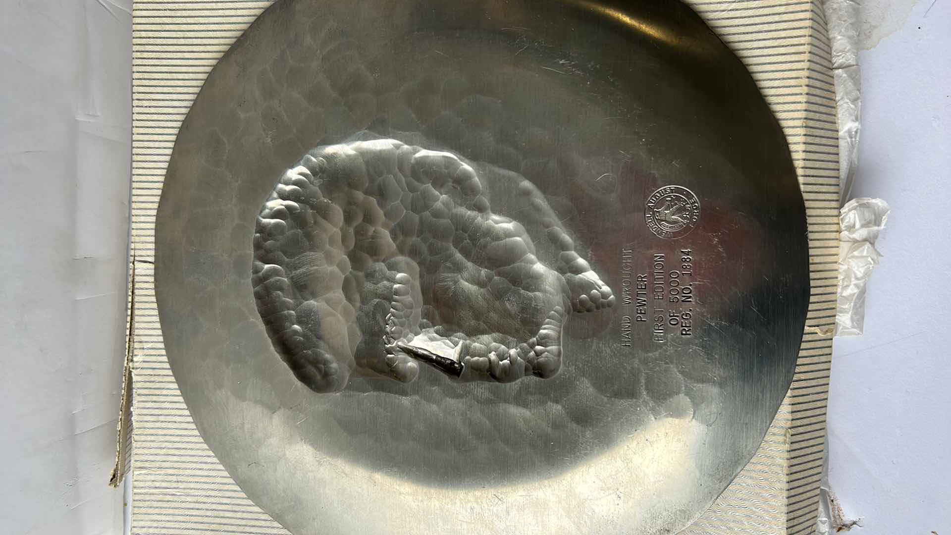 Photo 3 of PEWTER FIRST EDITION OF 5000 JFK COMMEMORATIVE PLATE
