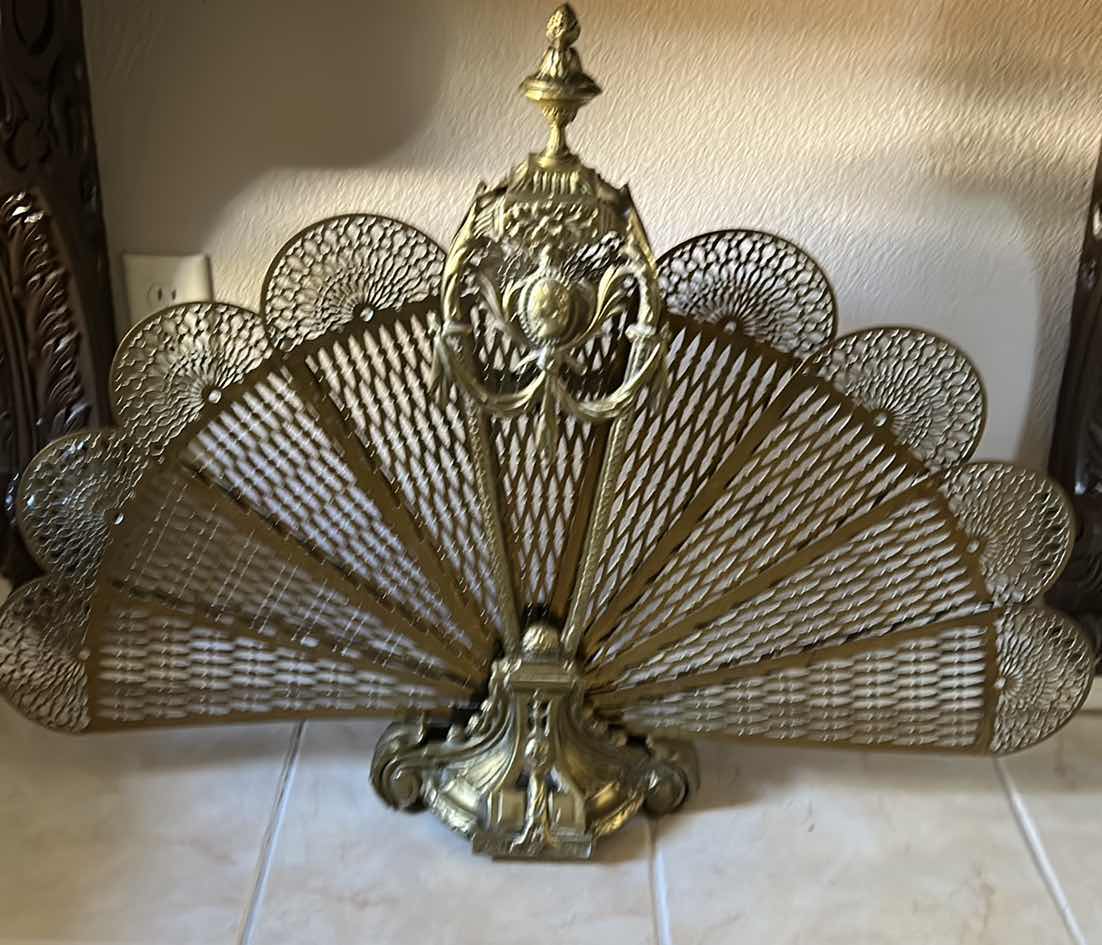 Photo 5 of HOME DECOR - VINTAGE HEAVY BRASS FIREPLACE SCREEN 38” x 28”