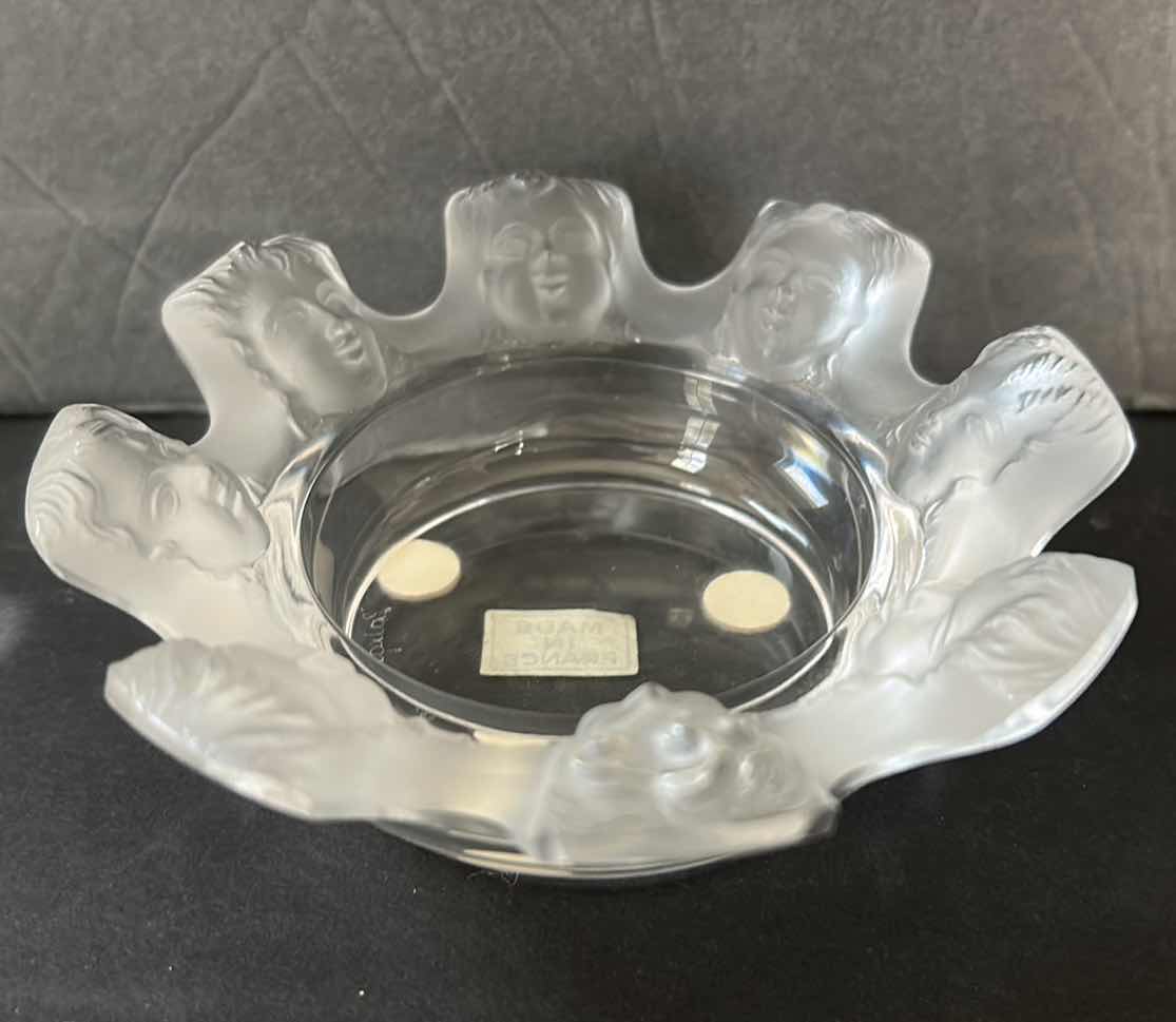 Photo 1 of CRISTAL LALIQUE PARIS DISH/BOWL/CANDLE HOLDER 1.5” x 5.5”