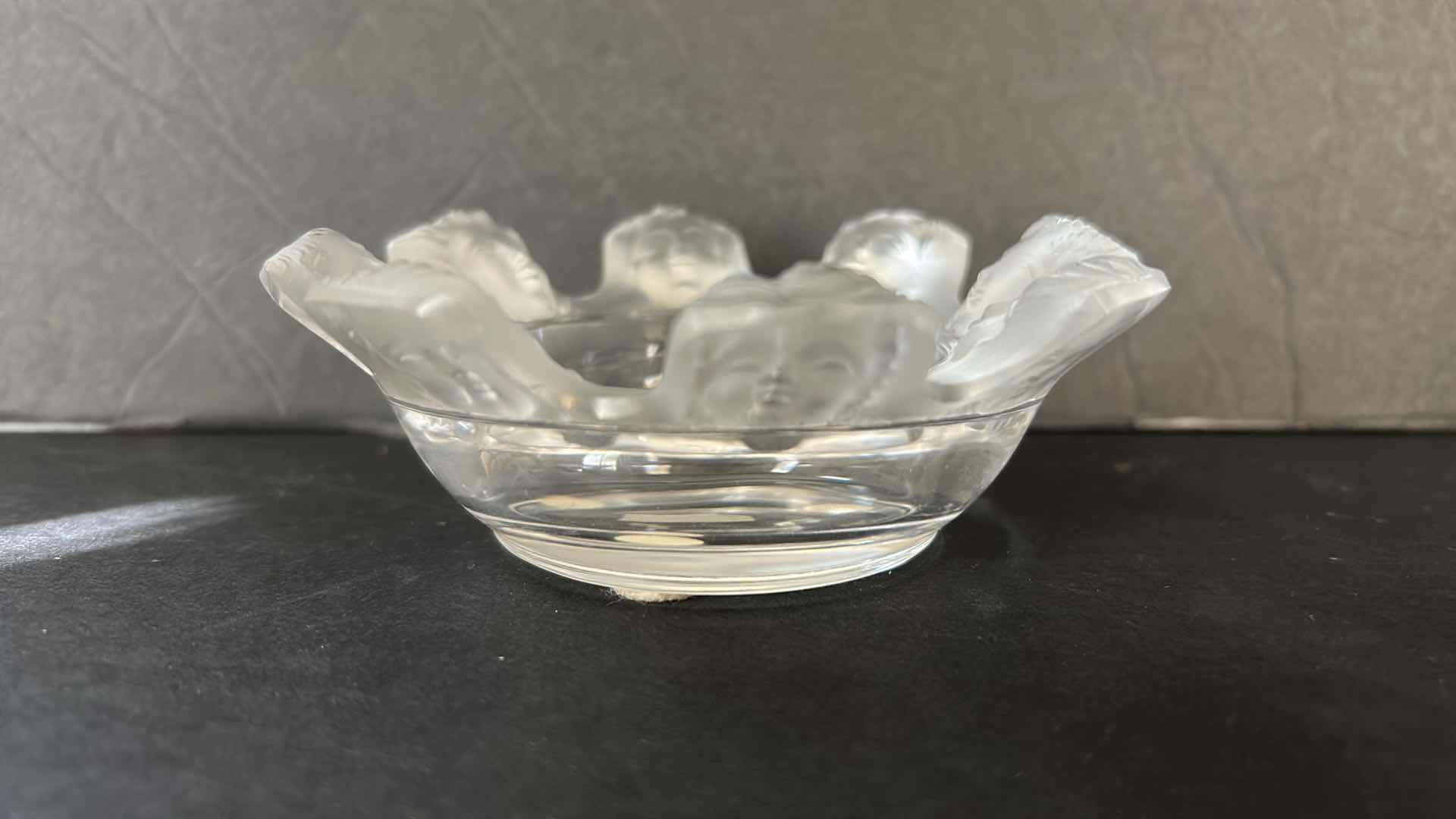 Photo 2 of CRISTAL LALIQUE PARIS DISH/BOWL/CANDLE HOLDER 1.5” x 5.5”