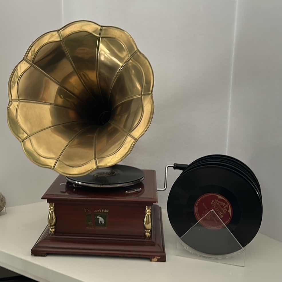 Photo 3 of VINTAGE VICTROLA WITH RECORDS 15” x 18” x H27”