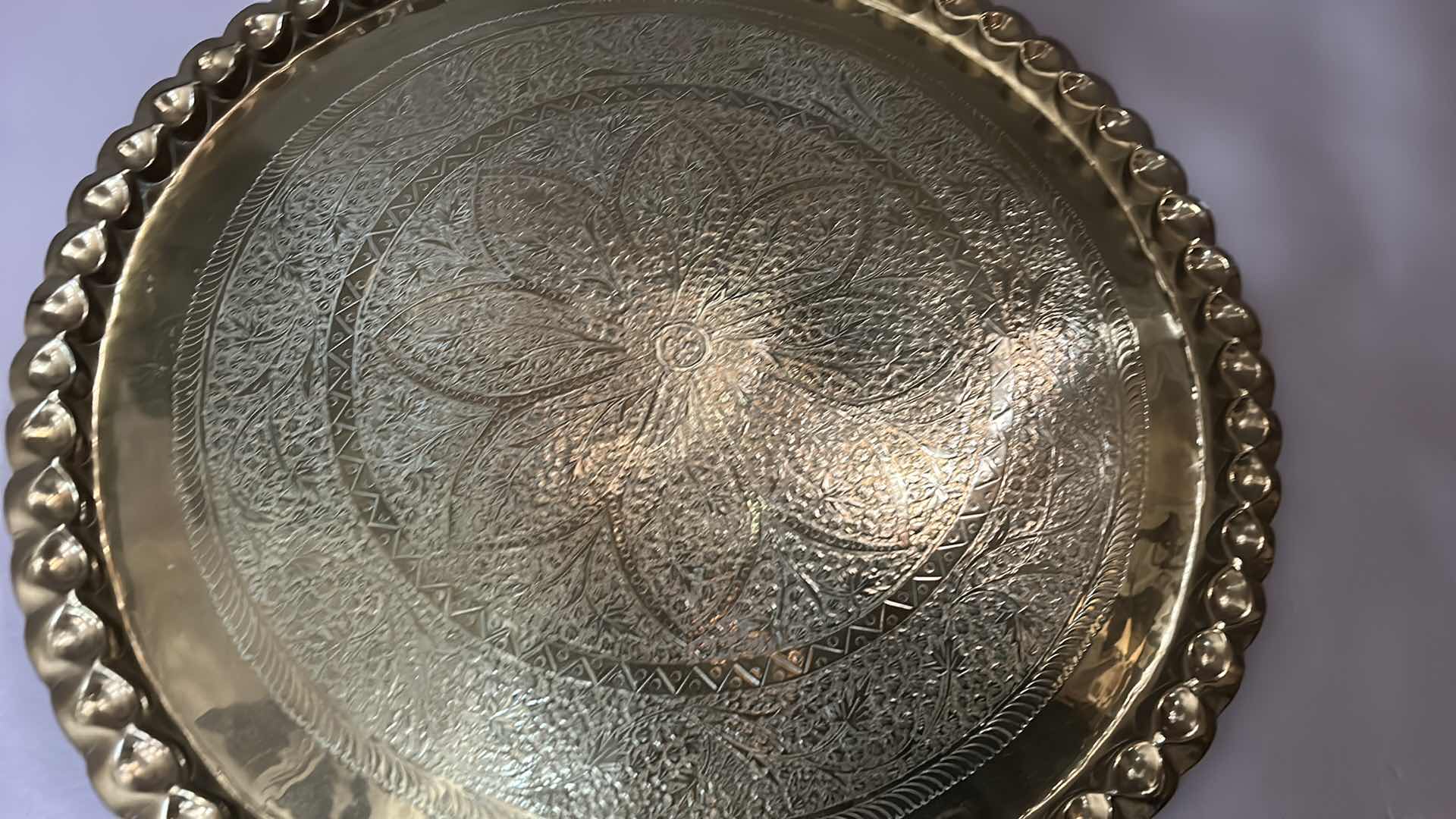 Photo 2 of BRASS TRAY 30” ROUND