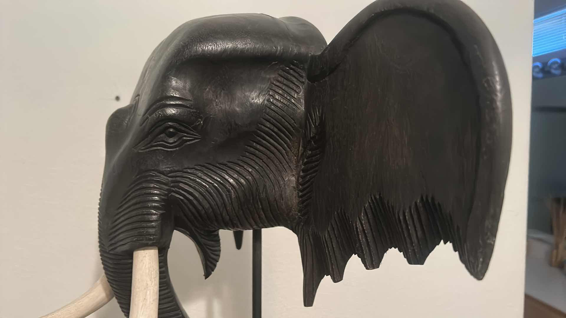 Photo 5 of WOOD ELEPHANT HEAD ON STAND 22“ x 13“ x 22“