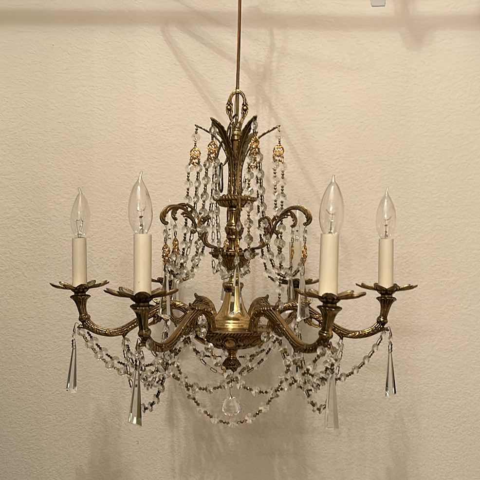Photo 13 of EXQUISITE VINTAGE CHANDELIER WITH ALL THE PIECES. 23” x 23”.