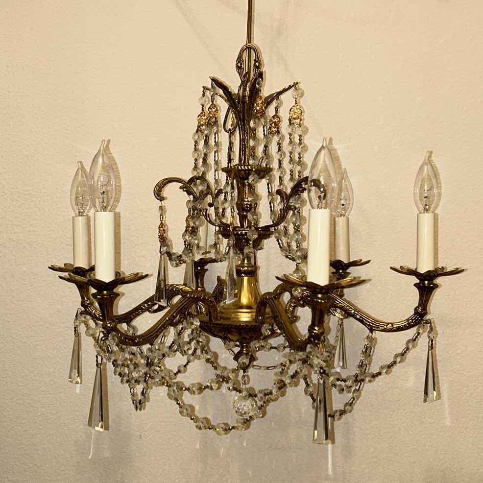 Photo 2 of EXQUISITE VINTAGE CHANDELIER WITH ALL THE PIECES. 23” x 23”.