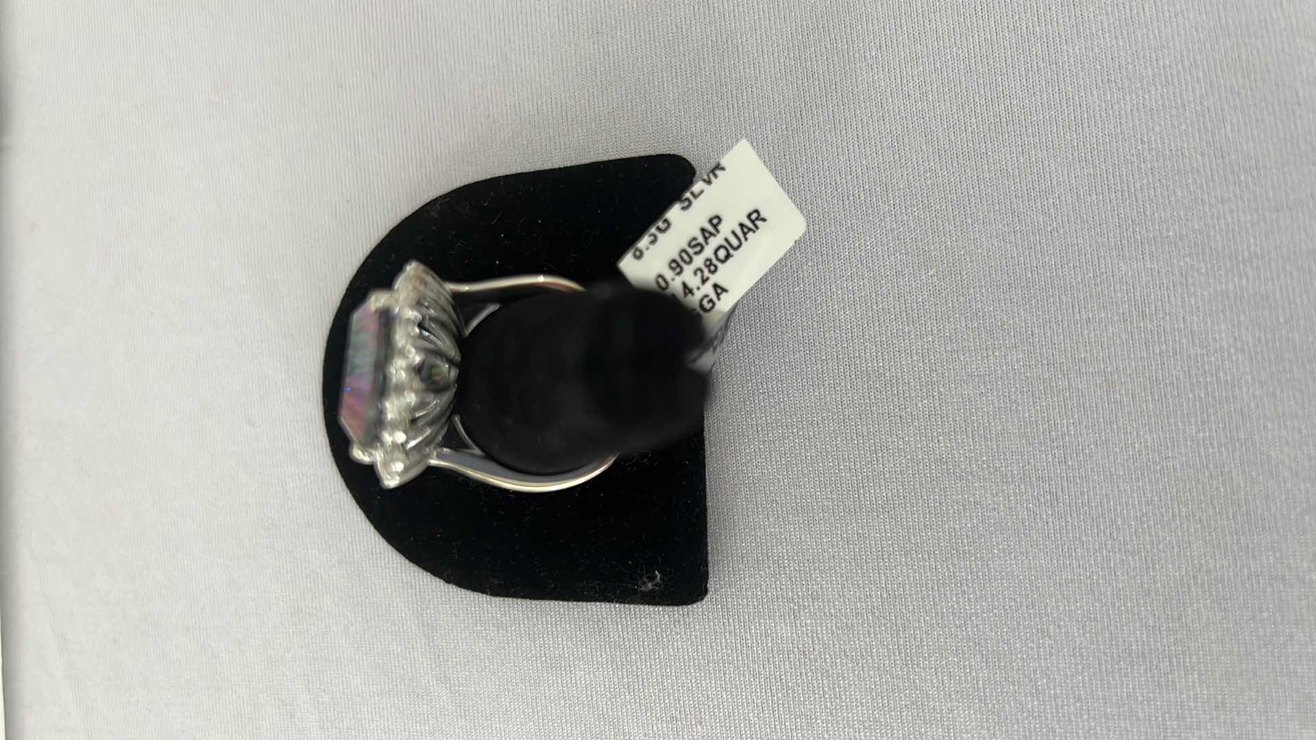 Photo 3 of 925 STERLING SILVER PEAR SHAPED MYSTIC TOPAZ & SAPPHIRE CORUNDUM RING-GGA CERTIFIED-APPROX. SIZE 6.5    RN034341