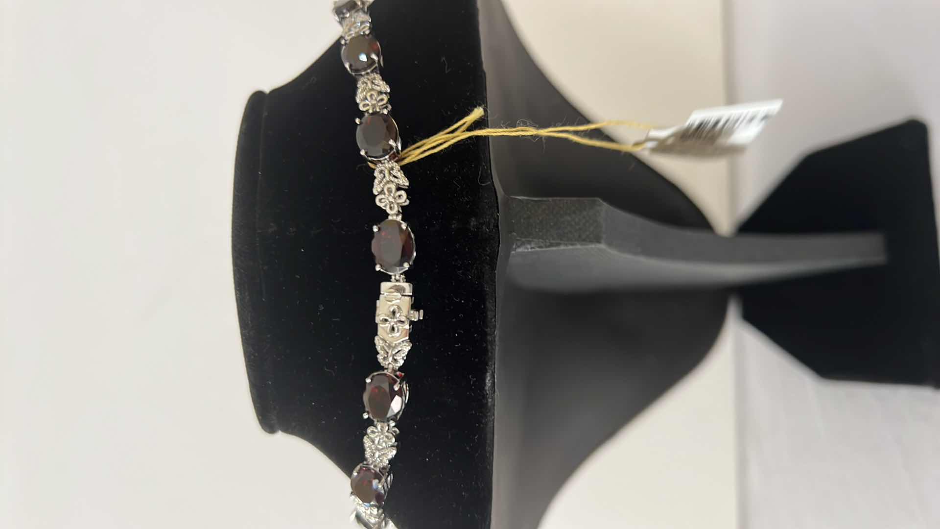 Photo 3 of 925 STERLING SILVER GARNET & DIAMOMD NECKLACE-GGA CERTIFIED    NK015375