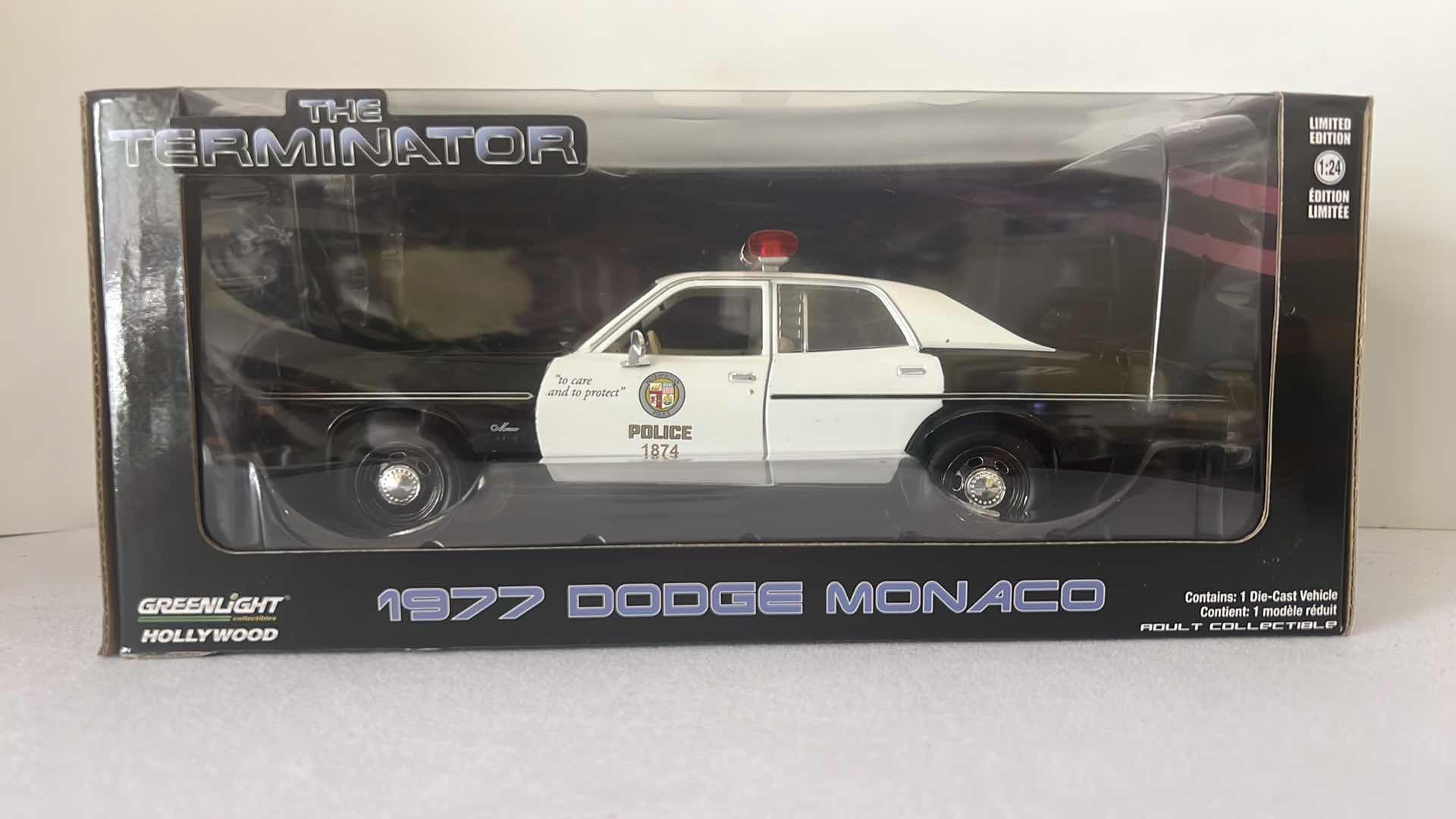 Photo 1 of BRAND NEW GREENLIGHT HOLLYWOOD THE TERMINATOR “1977 DODGE MONACO” DIE-CAST MODEL CAR