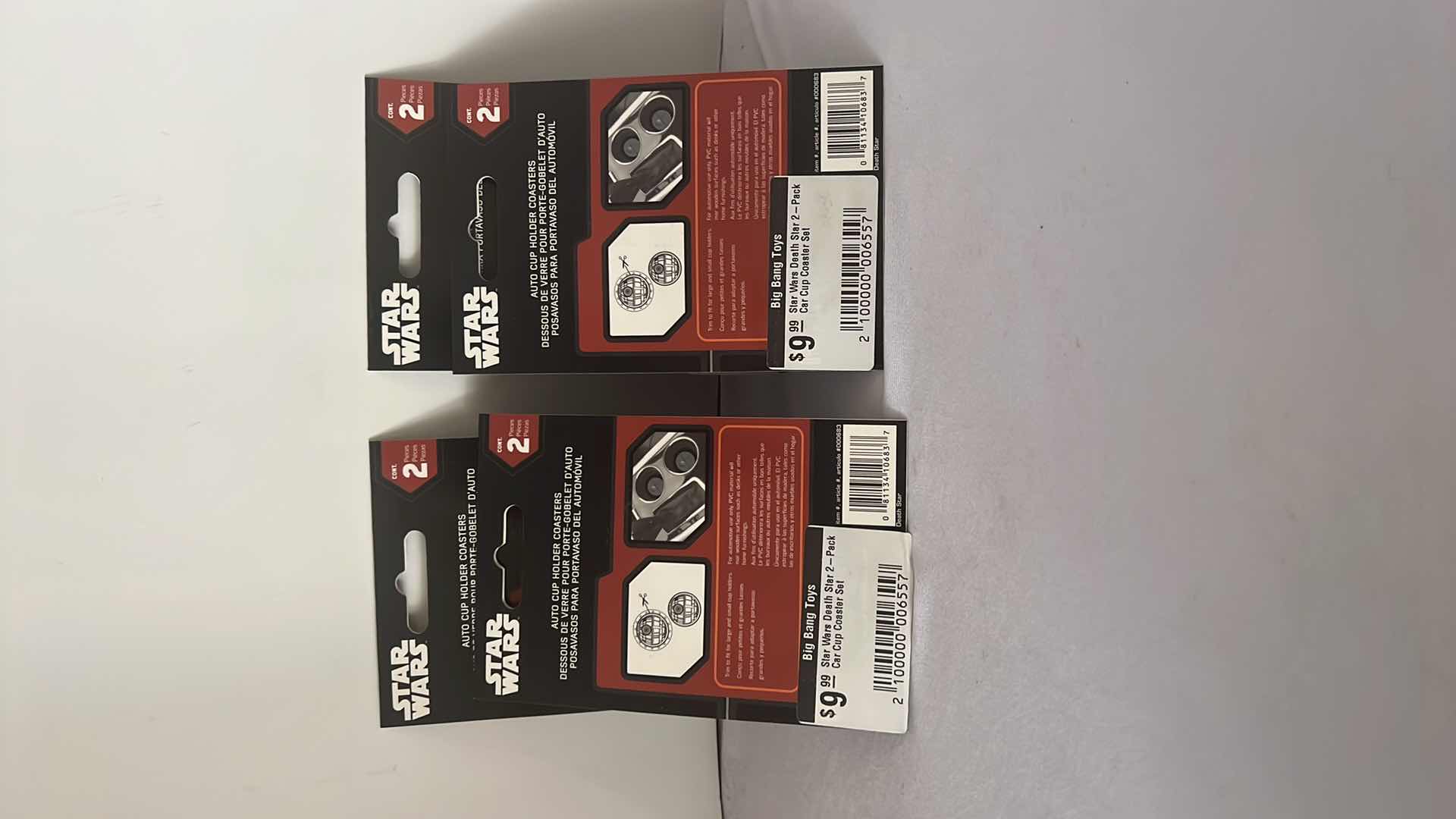 Photo 2 of 4-BRAND NEW STAR WARS DEATH STAR 2-PACK CAR CUP COASTER SETS $40 (8 TOTAL CAR COASTERS)