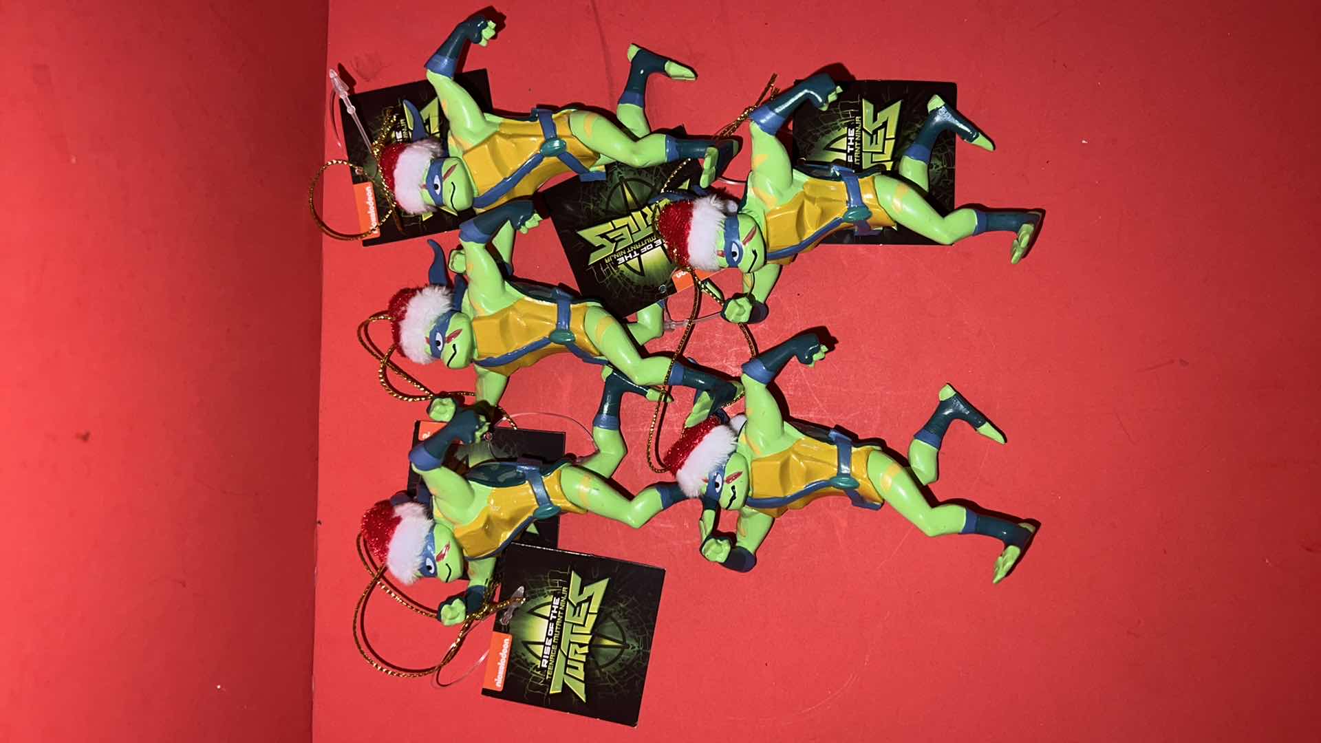 Photo 1 of 5-BRAND NEW TEENAGE MUTANT NINJA TURTLES MOLDED PLASTIC CHRISTMAS ORNAMENTS