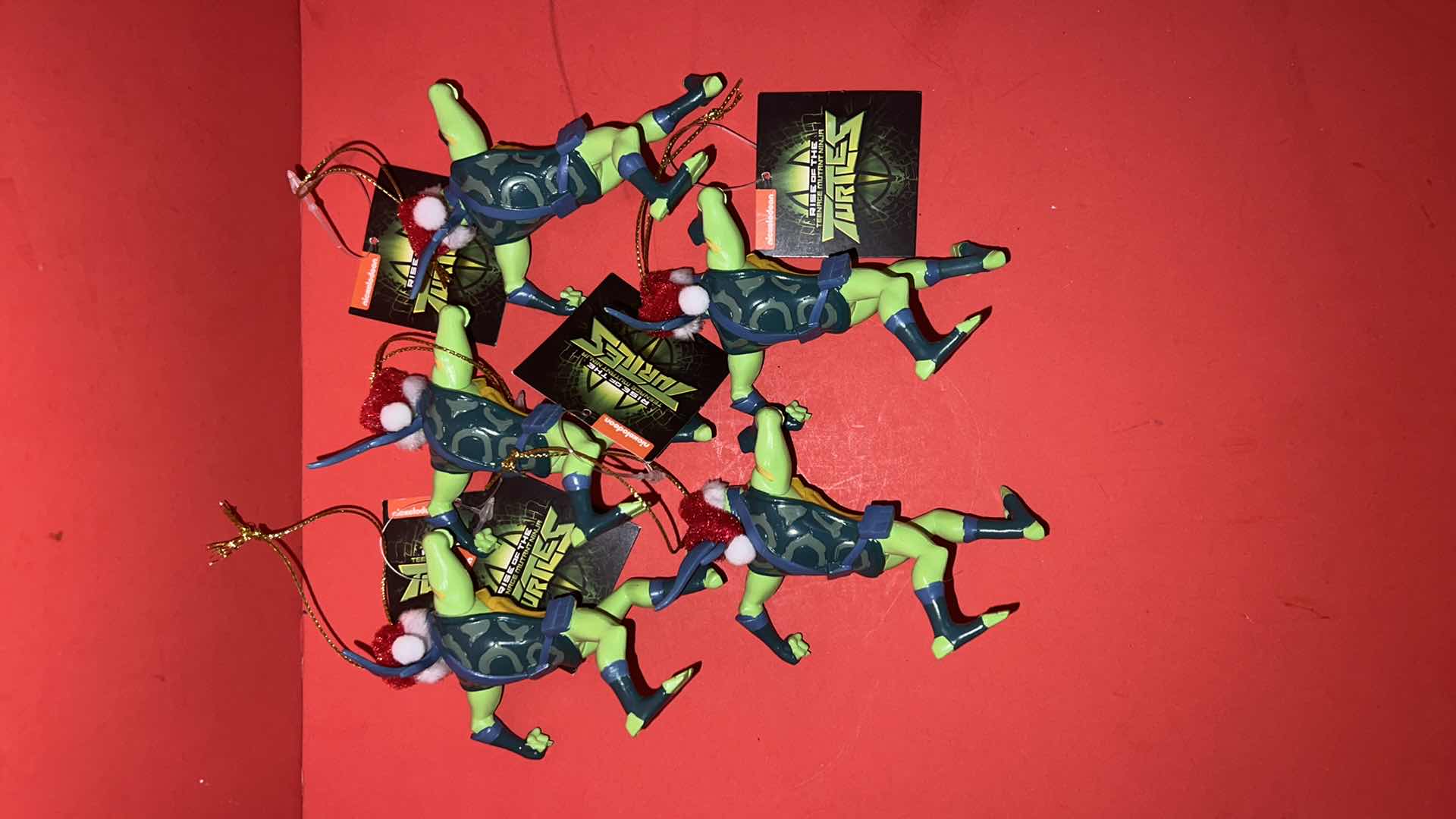 Photo 2 of 5-BRAND NEW TEENAGE MUTANT NINJA TURTLES MOLDED PLASTIC CHRISTMAS ORNAMENTS