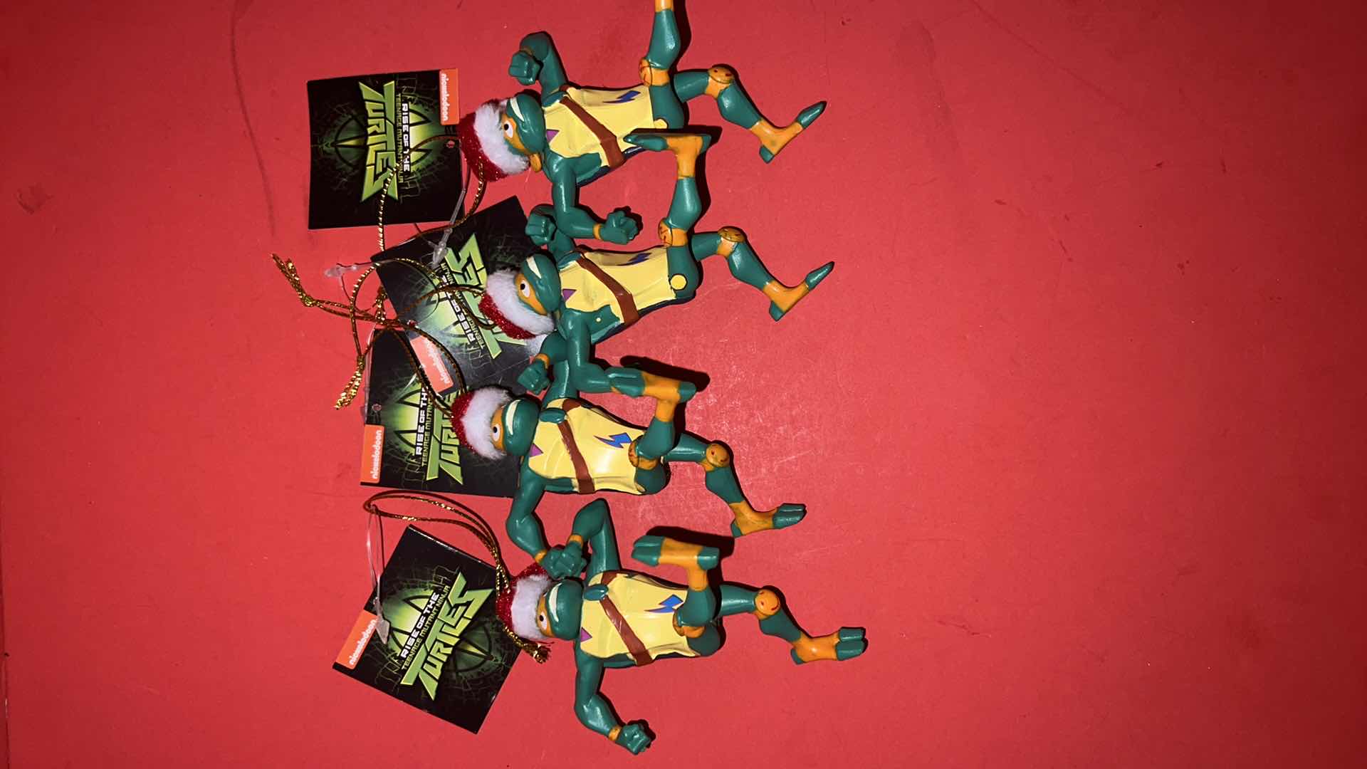 Photo 1 of 4-BRAND NEW TEENAGE MUTANT NINJA TURTLES MOLDED PLASTIC CHRISTMAS ORNAMENTS