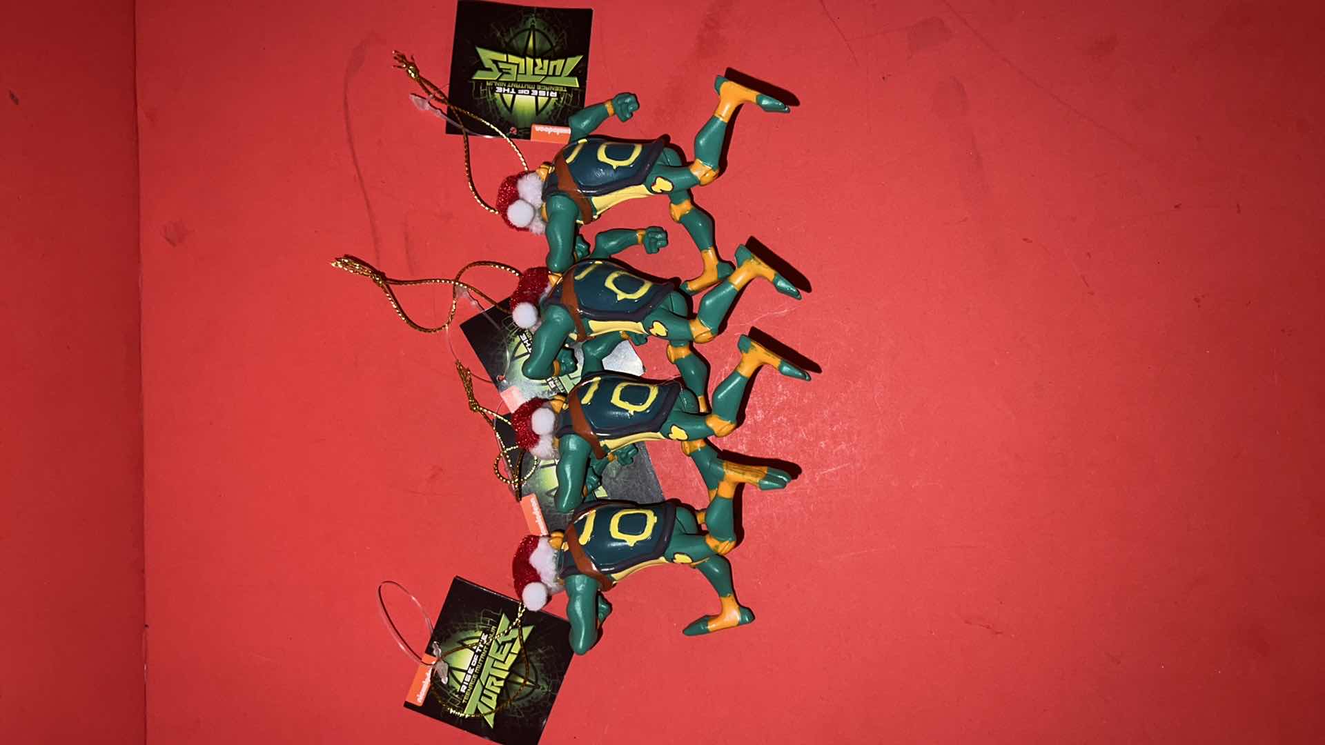 Photo 2 of 4-BRAND NEW TEENAGE MUTANT NINJA TURTLES MOLDED PLASTIC CHRISTMAS ORNAMENTS