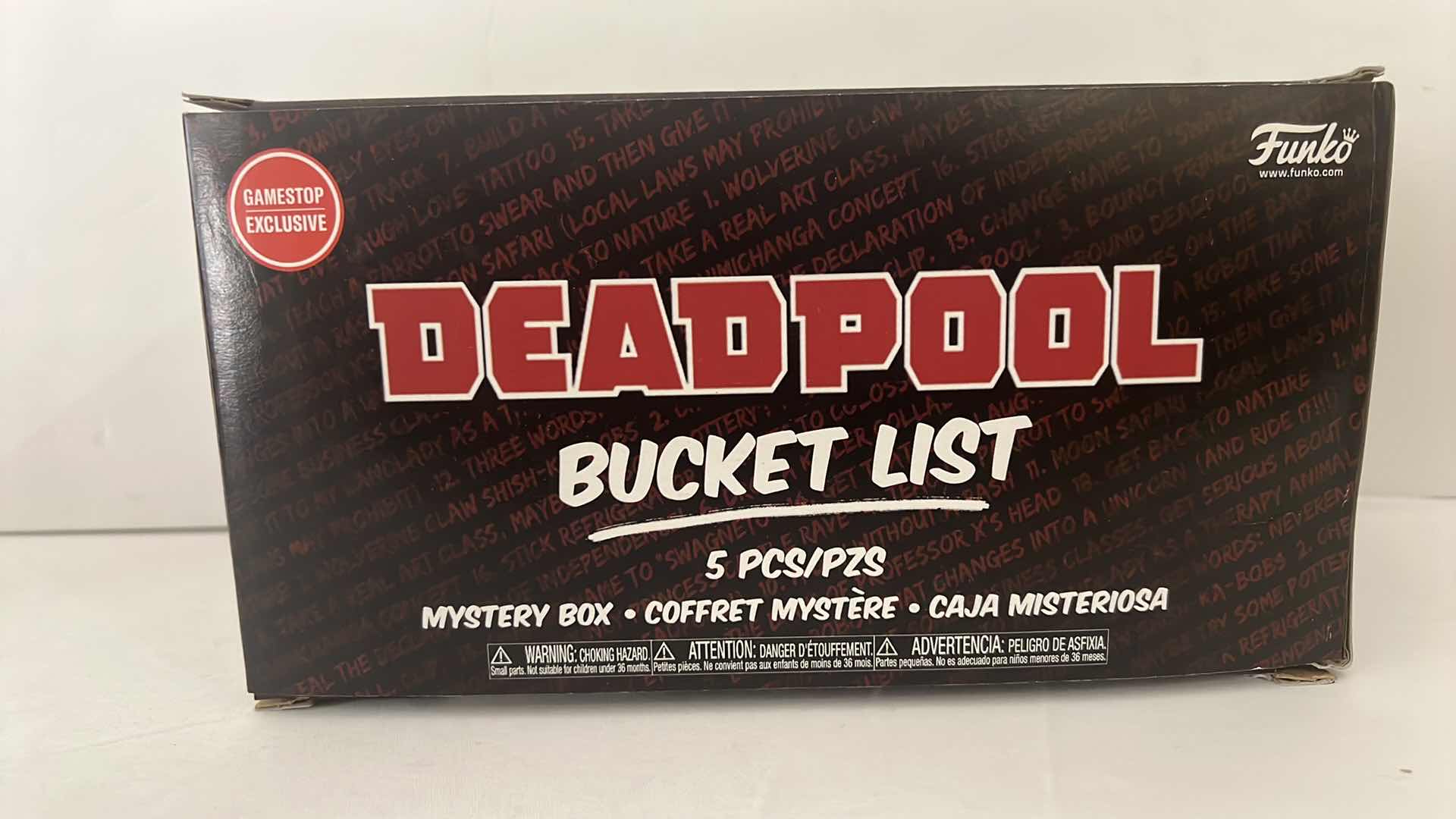 Photo 1 of BRAND NEW FUNKO MARVEL DEADPOOL BUCKET LIST 5 PCS MYSTERY BOX