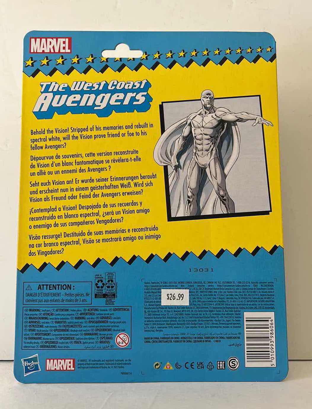 Photo 2 of BRAND NEW HASBRO MARVEL THE WEST COAST AVENGERS “VISION” ACTION FIGURE $27