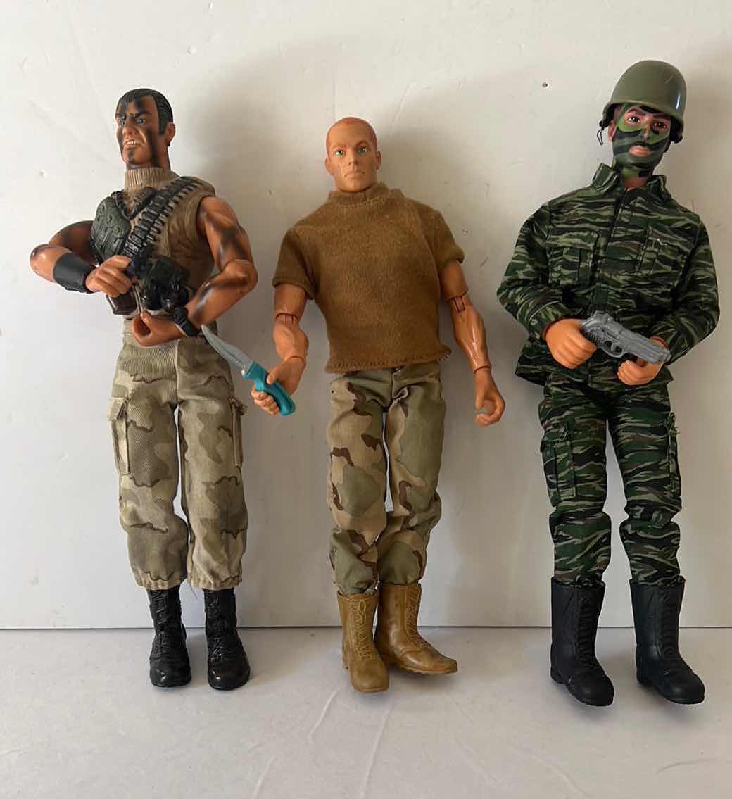Photo 1 of 3-12” BENDABLE MILITARY MEN ACTION FIGURES
